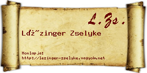 Lézinger Zselyke névjegykártya